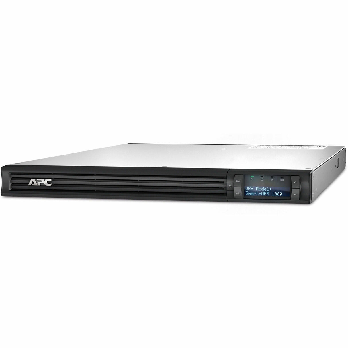APC Smart-UPS, Line Interactive, 1000 VA, LCD, Rackmount 1U, 120V, 4x NEMA 5-15R outlet, USB, AVR, Short Depth — SMT1000RM1U
