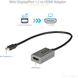 StarTech.com Mini DisplayPort to HDMI Adapter, mDP to HDMI Adapter Dongle, 1080p, Mini DP 1.2 to HDMI Video Converter, 12" Long Cable — MDP2HDEC
