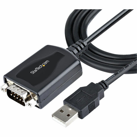 StarTech.com 3ft (1m) USB to Serial Cable with COM Port Retention, DB9 Male RS232 to USB Converter, USB to Serial Adapter, Prolific IC — 1P3FPC-USB-SERIAL