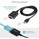 StarTech.com 3ft (1m) USB to Serial Cable with COM Port Retention, DB9 Male RS232 to USB Converter, USB to Serial Adapter, Prolific IC — 1P3FPC-USB-SERIAL