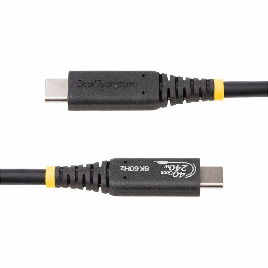 StarTech.com 50cm (1.6ft) USB4 Cable, USB-IF Certified USB-C Cable, 40 Gbps, 240W, 8K 60Hz, Compatible w/Thunderbolt/USB 3.2 Ports — 50C-40G-USB4-CABLE