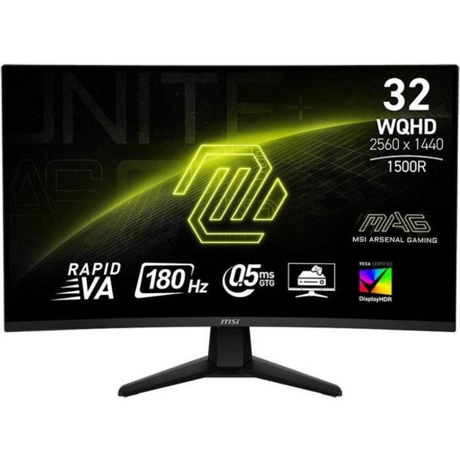 MSI MAG 32CQ6F 32" Class WQHD Curved Screen Gaming LED Monitor - 16:9 - Black — MAG32CQ6F