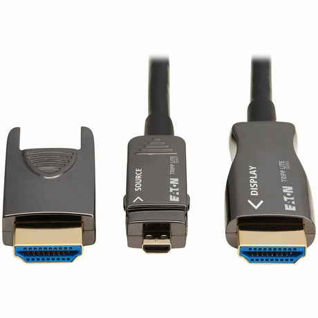 Eaton Tripp Lite series 8K HDMI Fiber Active Optical Cable (AOC) - 8K UHD @ 60 Hz, HDR, Detachable Connector, M/M, Black, 20 m (66 ft.) — P568FM-20M-8K6