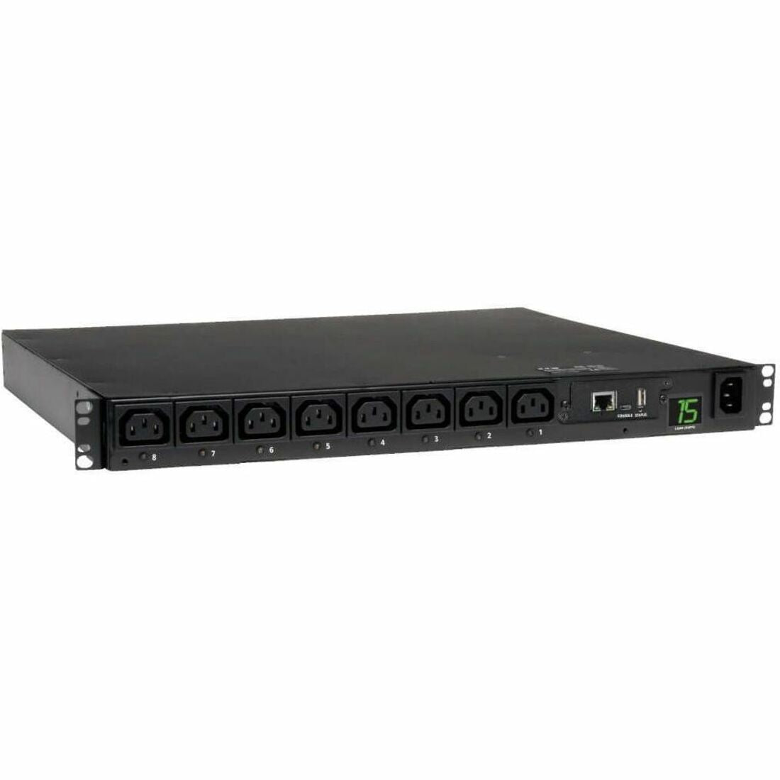 Eaton 2.5kW Single-Phase 208/230V Switched PDU - LX Platform, 8 C13 Outlets, C14 Input 2m Cord, 1U Rack-Mount, TAA — PDUMH15HVNET