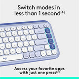 Logitech POP ICON KEYS Wireless Bluetooth Keyboard, Comfortable Typing, Programmable Keys, Easy-Switch Between up to 3 Devices (Lilac & Off-white) — 920-013050