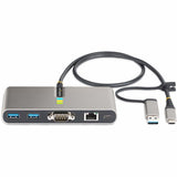 StarTech.com 2-Port USB-C Hub with Gb Ethernet and RS232 FTDI Serial, Attached USB-C to USB-A Dongle, 100W PD Pass-Through, 2x USB-A 5Gbps — 5G2A1SGBB-USB-C-HUB