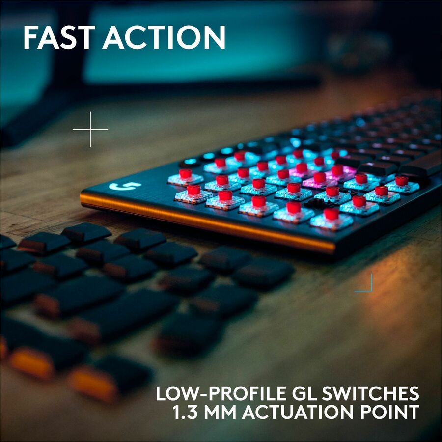 Logitech G915 X LIGHTSPEED Low-Profile Wireless Gaming Keyboard, Double-Shot PBT Keycaps, Fully Programmable Keys, RGB Backlighting, Sleek Aluminum Finishing, GL Blue Clicky Switches - PC/Mac — 920-012704