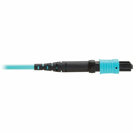 Eaton Tripp Lite Series 100G Multimode 50/125 OM4 Fiber Optic Cable (12F MPO/MPO-PC F/F), Type-A Polarity, OFNP, Aqua, 1 m (3.3 ft.), TAA — N845A-01M-12TAA