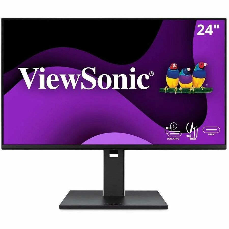 ViewSonic VG2458 24 Inch 1080p IPS Docking Monitor with Advanced Ergonomics, 100W USB C, 5-port USB Hub, HDMI, DisplayPort, and Daisy Chain for Home and Office — VG2458