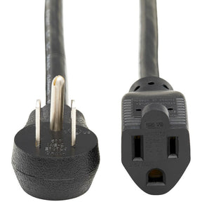 Eaton Tripp Lite Series Power Extension Cord, Right-Angle NEMA 5-15P to NEMA 5-15R - Heavy-Duty, 15A, 120V, 14 AWG, 3 ft. (0.91 m), Black — P024-003-15D