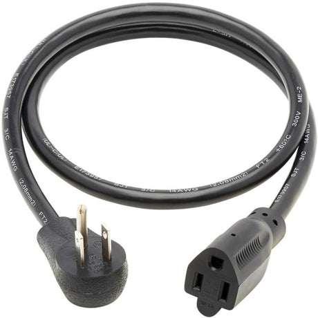 Eaton Tripp Lite Series Power Extension Cord, Right-Angle NEMA 5-15P to NEMA 5-15R - Heavy-Duty, 15A, 120V, 14 AWG, 3 ft. (0.91 m), Black — P024-003-15D