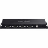 TRENDnet TU-S4, 4-Port USB to Serial RS232 Hub, Black — TU-S4