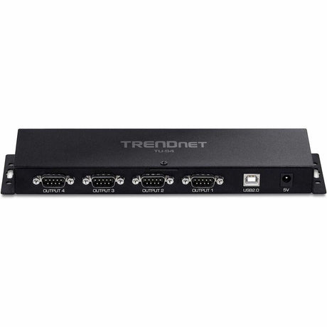 TRENDnet TU-S4, 4-Port USB to Serial RS232 Hub, Black — TU-S4