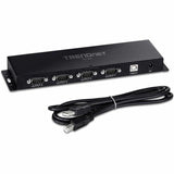 TRENDnet TU-S4, 4-Port USB to Serial RS232 Hub, Black — TU-S4