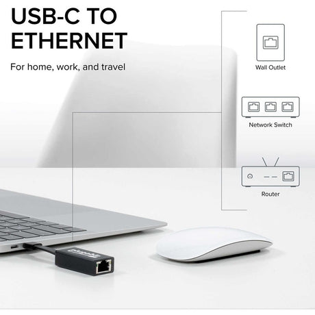 Plugable USB C to Ethernet Adapter, Fast and Reliable Gigabit Speed — USBC-TE1000