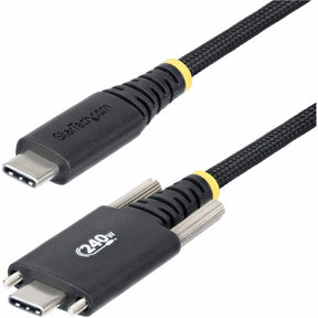 StarTech.com 6.6ft (2m) USB-C Charging Cable, Side Screw Locking, 240W (5A) PD EPR, Silicone Jacket w/Braid, Rugged USB 2.0 Cord, USB-IF — S2CEPR2M-USBSL-CABLE