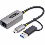 StarTech.com USB-C to to Ethernet Adapter with USB-A Dongle, 10/100/1000Mbps, USB 3.0 to Gigabit Network Adapter, Windows/macOS/Linux — C21GA-USB-ETHERNET