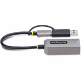 StarTech.com USB-C to to Ethernet Adapter with USB-A Dongle, 10/100/1000Mbps, USB 3.0 to Gigabit Network Adapter, Windows/macOS/Linux — C21GA-USB-ETHERNET