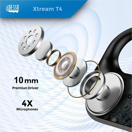 Adesso Xtream T5 Open-Ear Bluetooth Water Resistant Earbuds — Xtream T5