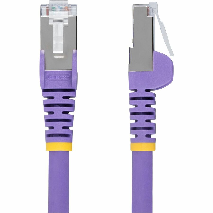StarTech.com 1ft Purple CAT6a Ethernet Cable, Snagless RJ45, 10G, 100W PoE, S/FTP, LSZH, 27AWG Pure Copper, 500MHz, Shielded Network Cord — NLPL-1F-CAT6A-PATCH
