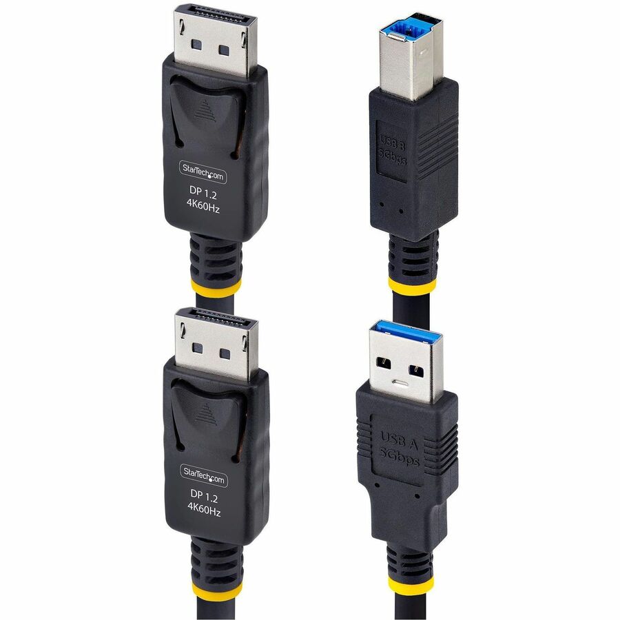 StarTech.com 6ft (1.8m) DisplayPort and USB 5Gbps KVM Cable, 4K 60Hz, Universally Compatible DP 1.2/USB 3.0 Combo Cable for KVM Switches — DU1226-KVM-CABLE