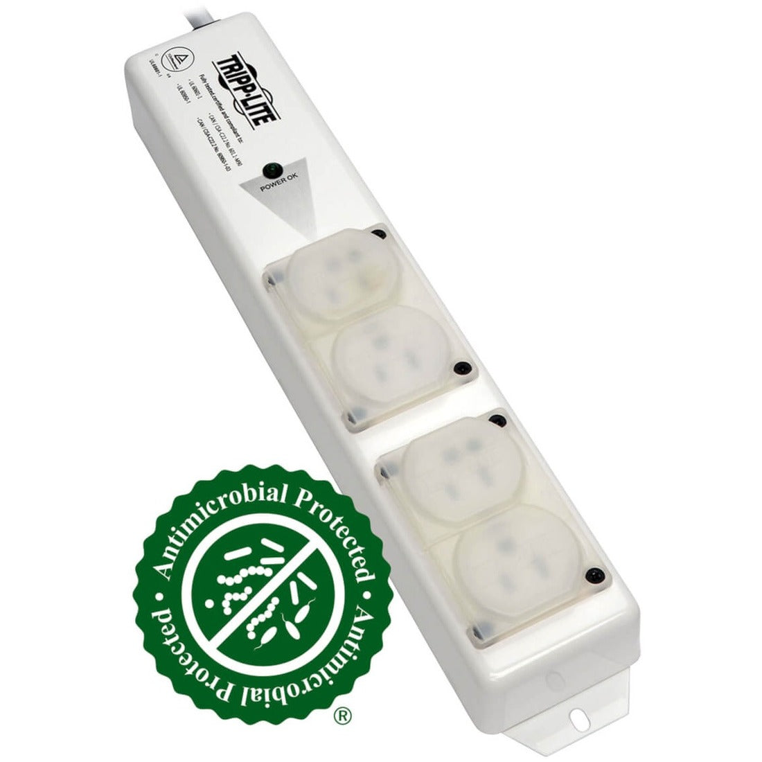 Eaton Tripp Lite Series Safe-IT UL 60601-1 Medical-Grade Power Strip for Patient-Care Vicinity, 4 15A Hospital-Grade Outlets, Safety Covers, 15 ft. Cord — PS-415-HGULTRA