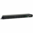 Eaton 1.4kW Single-Phase Switched PDU, LX Interface, 120V Outlets (8 5-15R), NEMA 5-15P, 12 ft. (3.66 m) Cord, 1U Rack, TAA — PDUMH15NET2LX