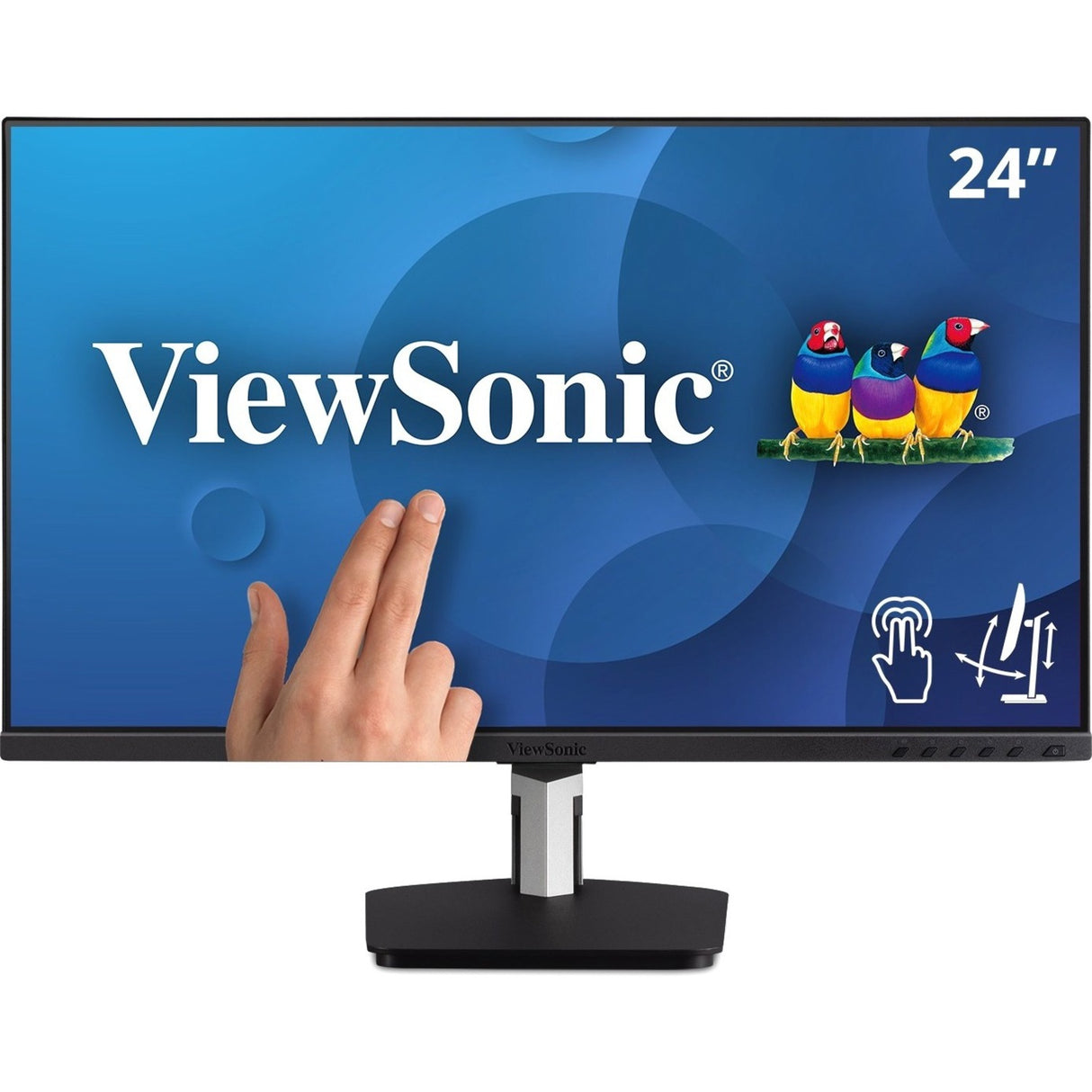 ViewSonic TD2455 24 Inch 1080p IPS 10-Point Multi Touch Screen Monitor with Advanced Dual-Hinge Ergonomics USB C HDMI and DisplayPort Out — TD2455