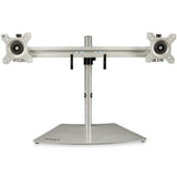 StarTech.com Dual Monitor Stand, Free Standing Desktop Pole Stand for 2x 24" (17.6lb/8kg) VESA Mount Displays, Height Adjustable, Silver — ARMDUOSS