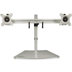 StarTech.com Dual Monitor Stand, Free Standing Desktop Pole Stand for 2x 24" (17.6lb/8kg) VESA Mount Displays, Height Adjustable, Silver — ARMDUOSS