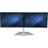 StarTech.com Dual Monitor Stand, Free Standing Desktop Pole Stand for 2x 24" (17.6lb/8kg) VESA Mount Displays, Height Adjustable, Silver — ARMDUOSS