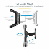 StarTech.com TV Wall Mount for up to 80" VESA Mount Displays - Low Profile Full Motion TV Mount - Heavy Duty Adjustable Articulating Arm — FPWARTS1