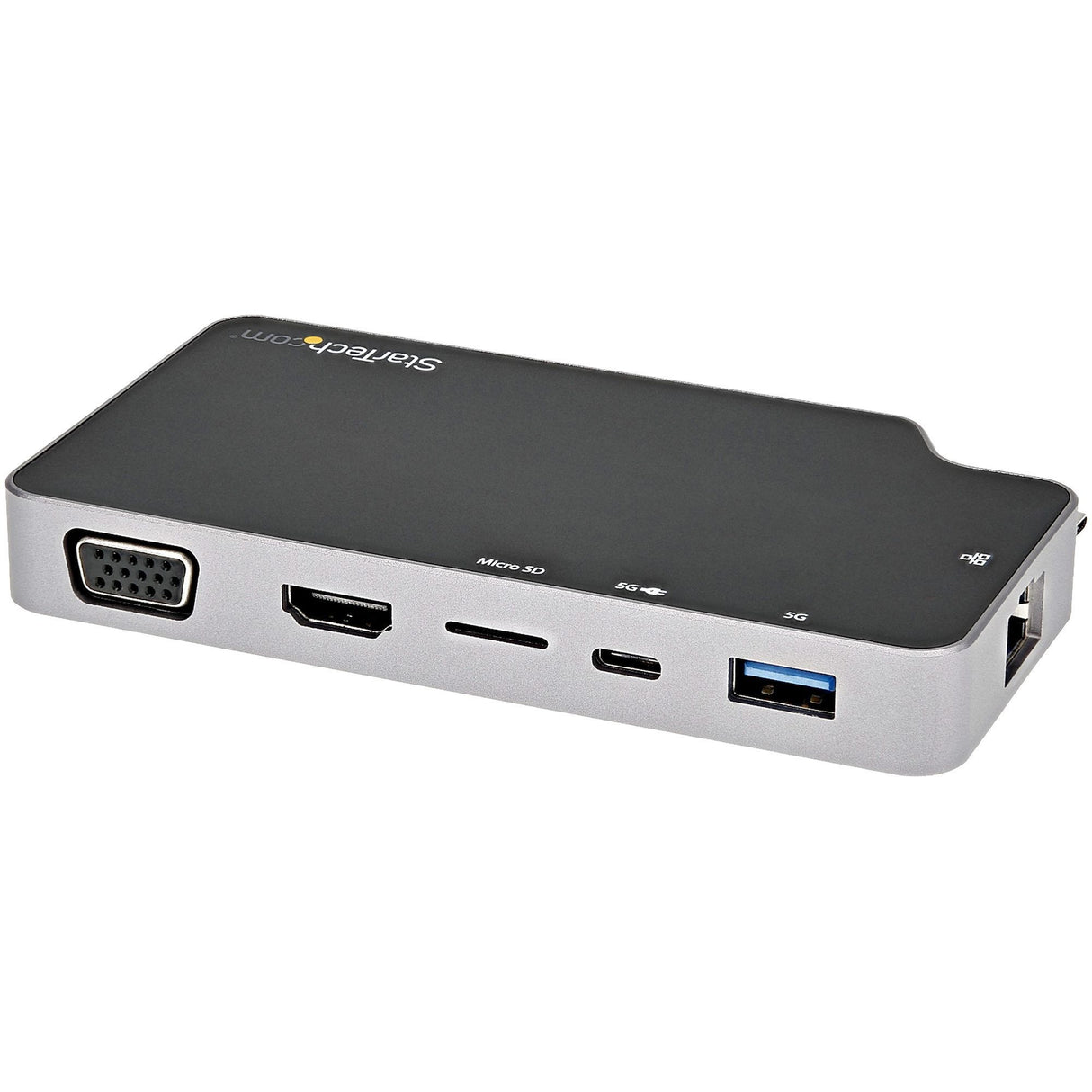 StarTech.com USB C Multiport Adapter, USB-C to 4K HDMI or VGA Video with 100W PD Pass-through, 10Gbps USB Hub/MicroSD/GbE, USB-C Mini Dock — CDP2HVGUASPD