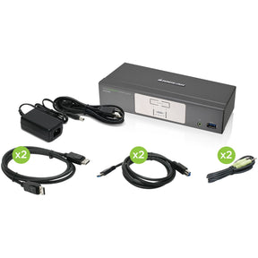 IOGEAR 2-Port DisplayPort KVMP Switch with USB 3.0 Hub (TAA Compliant) — GCS1902