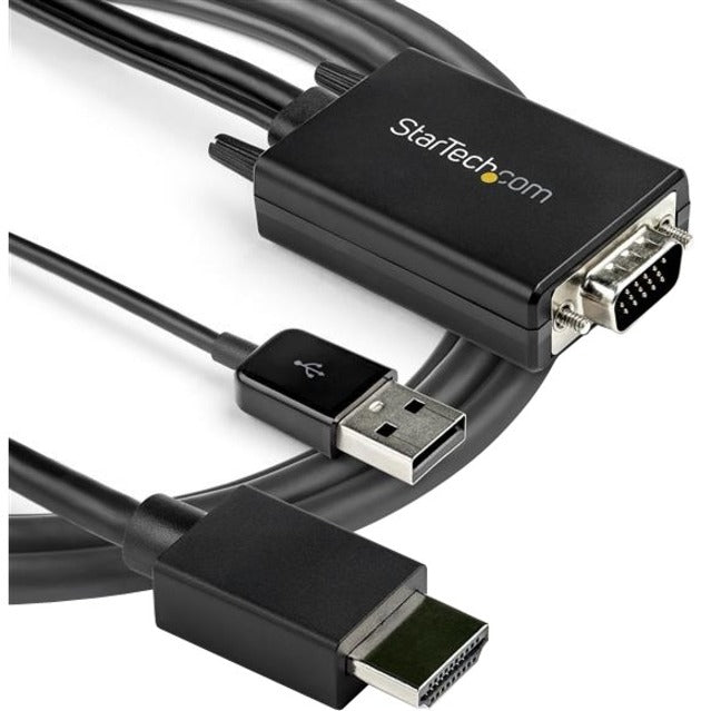 StarTech.com 2m VGA to HDMI Converter Cable with USB Audio Support - 1080p Analog to Digital Video Adapter Cable - Male VGA to Male HDMI — VGA2HDMM2M