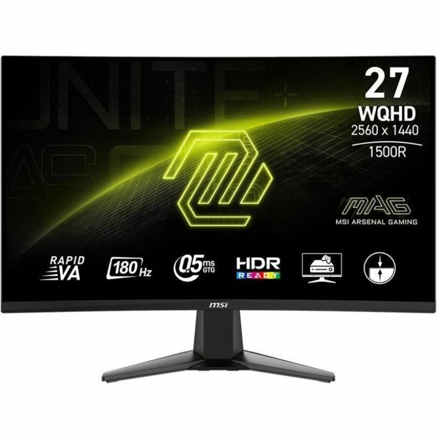 MSI MAG 27CQ6F 27" Class WQHD Curved Screen Gaming LED Monitor - 16:9 - Black — MAG27CQ6F