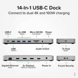 Plugable USB C Laptop Docking Station, Dual Monitor 4K 60Hz for Apple Mac M1/M2/M3, 2x HDMI or 2x DisplayPort — UD-6950PDH