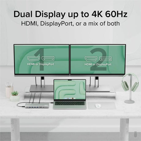 Plugable USB C Laptop Docking Station, Dual Monitor 4K 60Hz for Apple Mac M1/M2/M3, 2x HDMI or 2x DisplayPort — UD-6950PDH