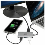 Eaton Tripp Lite Series USB-C Multiport Adapter, 4K HDMI, USB 3.x (5Gbps) Hub Ports, 100W PD Charging, HDCP, Gray — U444-06N-H3U-C