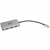 Eaton Tripp Lite Series USB-C Multiport Adapter, 4K HDMI, USB 3.x (5Gbps) Hub Ports, 100W PD Charging, HDCP, Gray — U444-06N-H3U-C