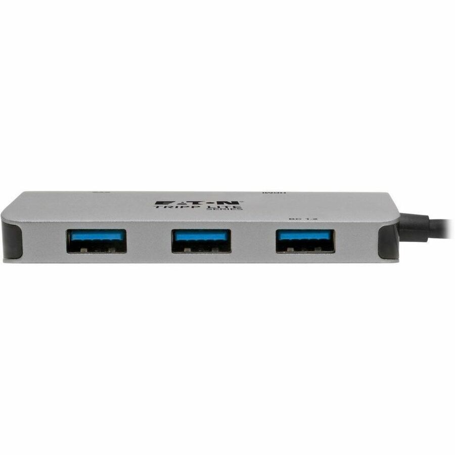 Eaton Tripp Lite Series USB-C Multiport Adapter, 4K HDMI, USB 3.x (5Gbps) Hub Ports, 100W PD Charging, HDCP, Gray — U444-06N-H3U-C