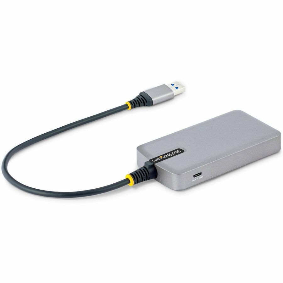 StarTech.com 4-Port USB Hub, USB 3.0 5Gbps, Bus Powered, USB-A to 4xA w/ Optional Auxiliary Power, Portable Laptop USB Hub, 1ft/30cm Cable — 5G4AB-USB-A-HUB