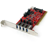 StarTech.com 4 Port PCI SuperSpeed USB 3.0 Adapter Card with SATA/SP4 Power - 5Gbps — PCIUSB3S4