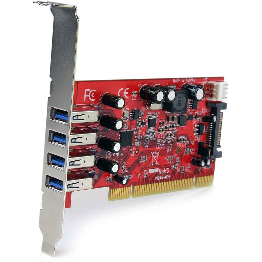 StarTech.com 4 Port PCI SuperSpeed USB 3.0 Adapter Card with SATA/SP4 Power - 5Gbps — PCIUSB3S4