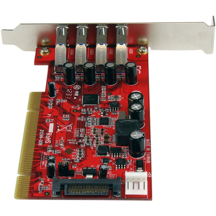 StarTech.com 4 Port PCI SuperSpeed USB 3.0 Adapter Card with SATA/SP4 Power - 5Gbps — PCIUSB3S4