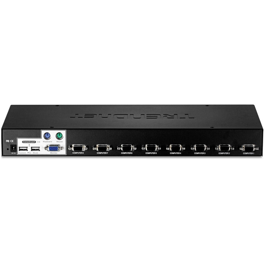 TRENDnet 8-Port USB/PS2 Rack Mount KVM Switch, TK-803R, VGA & USB Connection, Supports USB & PS/2 Connections, Device Monitoring, Auto Scan, Audible Feedback, Control up to 8 Computers/Servers — TK-803R