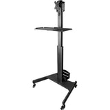 StarTech.com Mobile Standing Workstation with Monitor Mount, CPU/PC Holder, Height Adjustable Desktop Computer Cart, Standing Workstation — WKSTNCART
