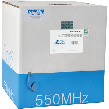 Eaton Tripp Lite Series Cat6 Gigabit Solid Core UTP PVC Bulk Ethernet Cable, Blue, 1000 ft. (304.8 m), TAA — N222-01K-BL