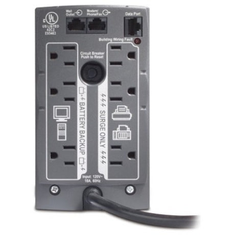 APC Back-UPS, 500VA, Tower, 120V, 6 NEMA 5-15R Outlets , User Replaceable Battery — BK500BLK