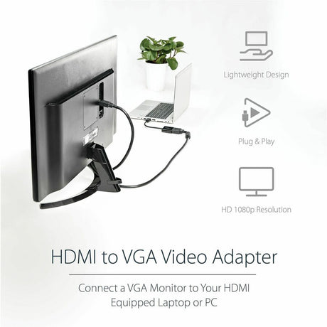 StarTech.com HDMI to VGA Adapter - 1080p - 1920 x 1080 - Black - HDMI Converter - VGA to HDMI Monitor Adapter — HD2VGAE2